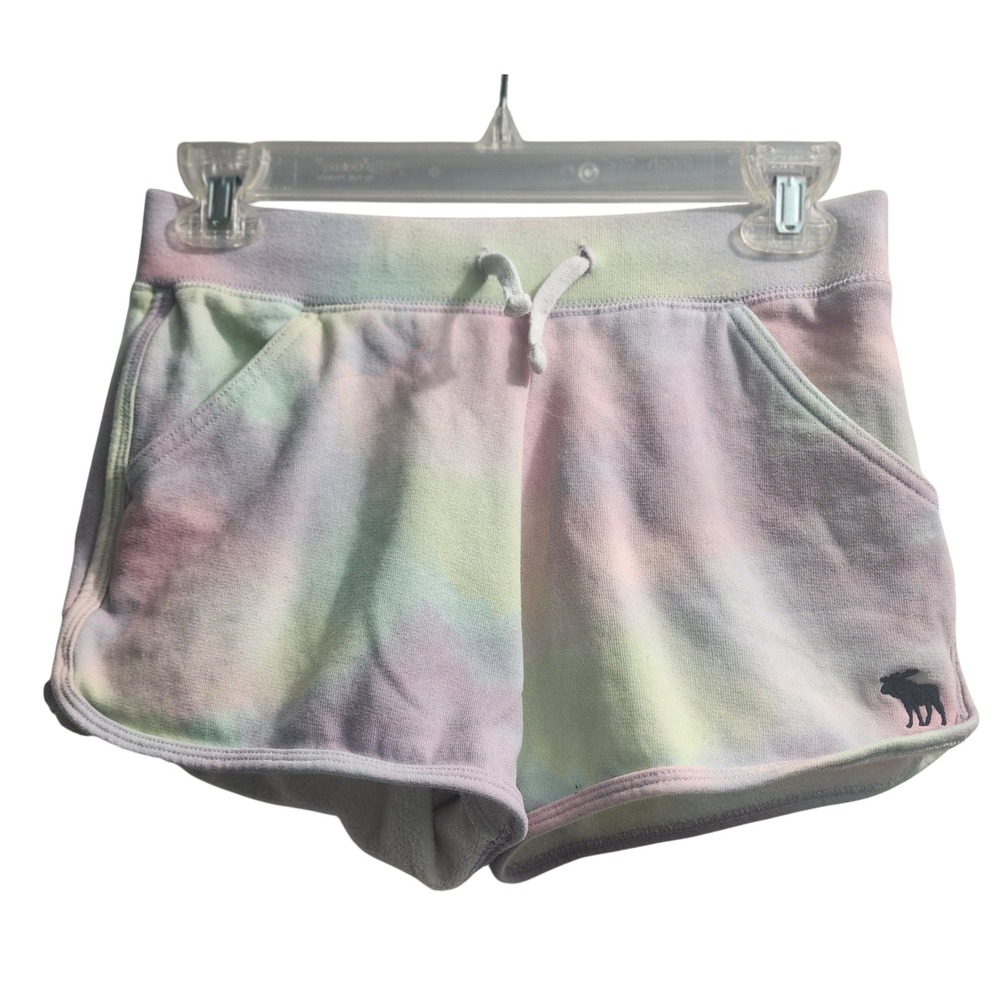 Abercrombie Kids Tie Dye Sweat Shorts Elastic Waist Drawstring Logo Tag size 12